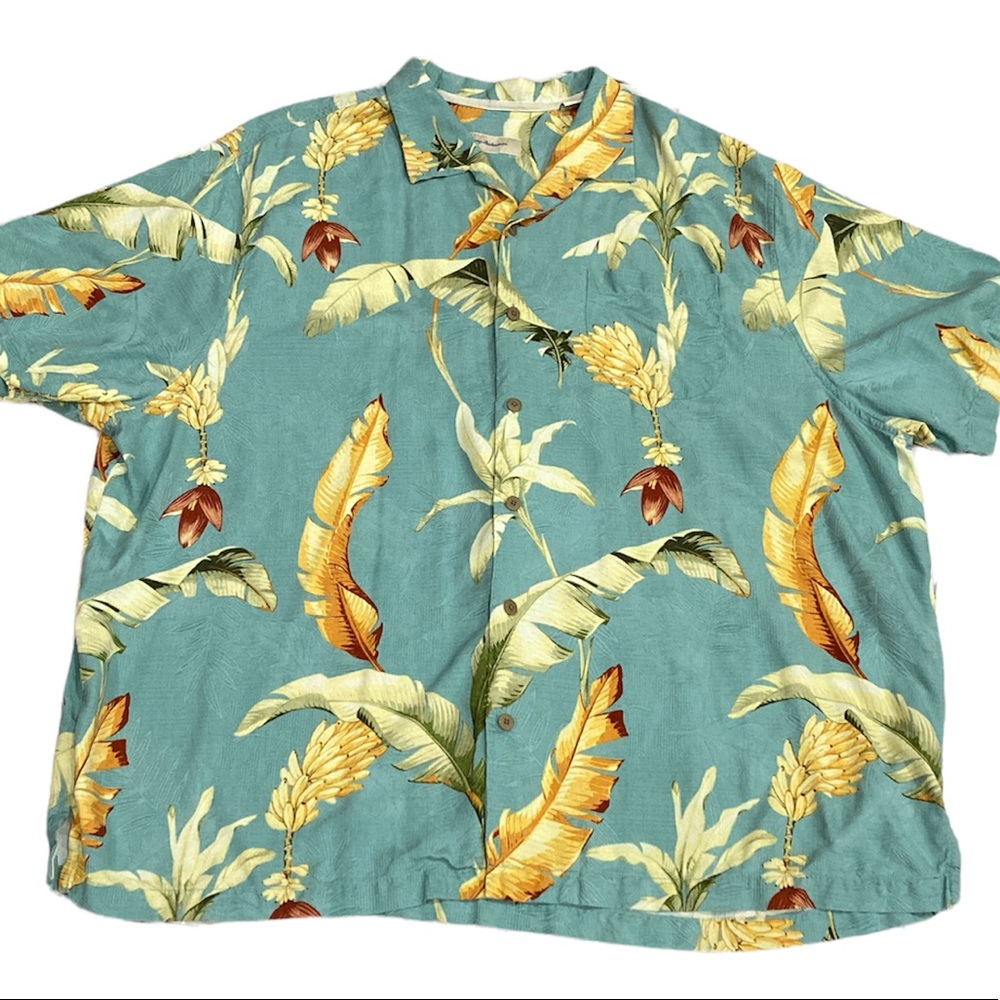 Bahama Hawaiian Tropical 100% Silk Camp Shirt Multi Color Floral XXXL 3XB
